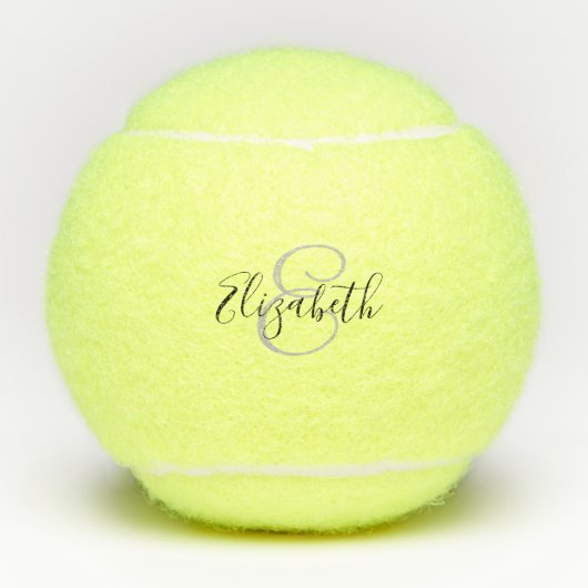 Scriptnaam Monogram gepersonaliseerd Tennisballen (Voorkant)