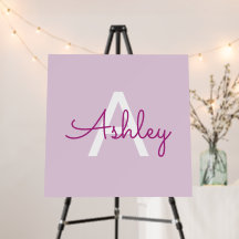 Scriptnaam & monogram | Magenta & Lichtpaars