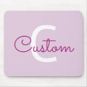 Scriptnaam & monogram | Magenta & Lichtpaars Muismat (Voorkant)