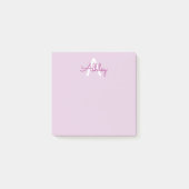 Scriptnaam & monogram | Magenta & Lichtpaars Post-it® Notes (Voorkant)