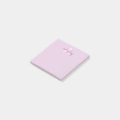 Scriptnaam & monogram | Magenta & Lichtpaars Post-it® Notes (Schuin)