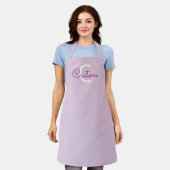 Scriptnaam & monogram | Magenta & Lichtpaars Schort (Gedragen)