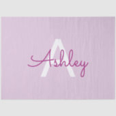 Scriptnaam & monogram | Magenta & Lichtpaars Tissuepapier (Voorkant)