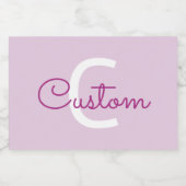 Scriptnaam & monogram | Magenta & Lichtpaars Voedselcontainer Etiket (Enkel label)