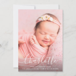 Scriptnaam Simple Modern Baby Birth Announcement Aankondiging