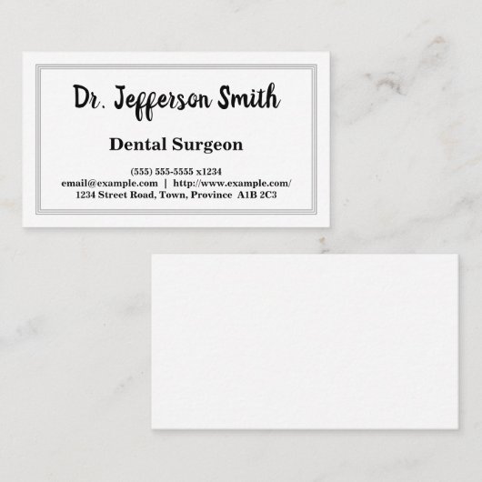 Scriptnaam Tandarts Visitekaartje (Voorkant / Achterkant)