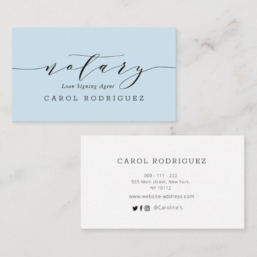 scriptnotarisleningtekenaar visitekaartje (Voorkant / Achterkant)