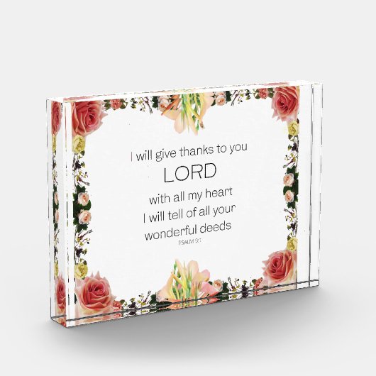 Scriptpsalm 9, Floral Fotoblokken (Links)