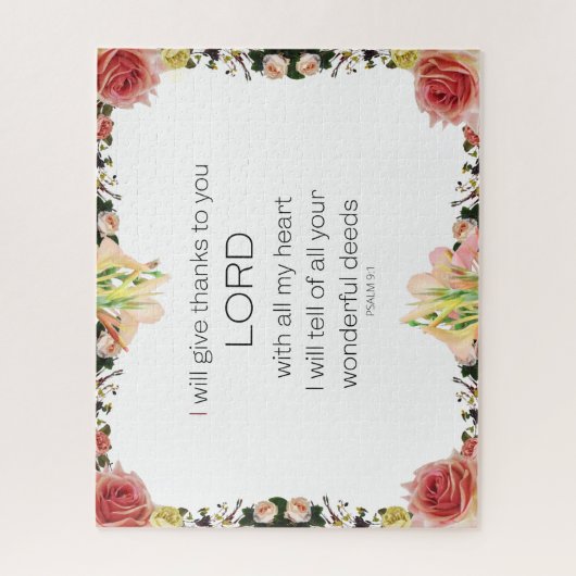 Scriptpsalm 9, Floral Legpuzzel (Verticaal)