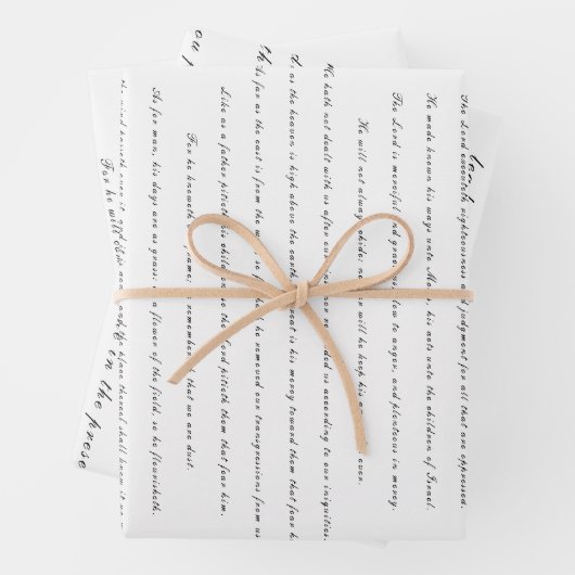 Scriptpsalmen zwart en wit, zwart en grafisch inpakpapier vel (In situ)