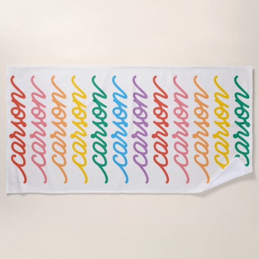 Scriptregenboogtype Aangepaste herhalingsnaam Strandlaken (Voorkant)