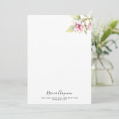 Scriptroze Waterverf Magnolias Noteer Kaart (Staand voorkant)