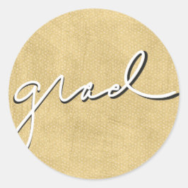 Scripts Afstudeerder Gold Ronde Sticker