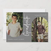 Scripts Afstuderen Arched Lijst 4 Foto-uitnodiging Aankondiging (Voorkant)