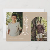 Scripts Afstuderen Arched Lijst 4 Foto-uitnodiging Aankondiging (Voorkant)