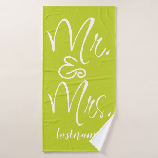Scripts de chaux M & Mme Mariage Serviette de bain (Serviette de bain)