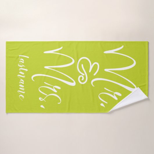 Scripts de chaux M & Mme Mariage Serviette de bain (Serviette de bain)