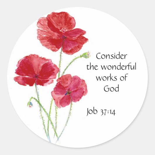 Scripts, Inspirerend, Citaat, Bloem, Papaver Ronde Sticker (Voorkant)
