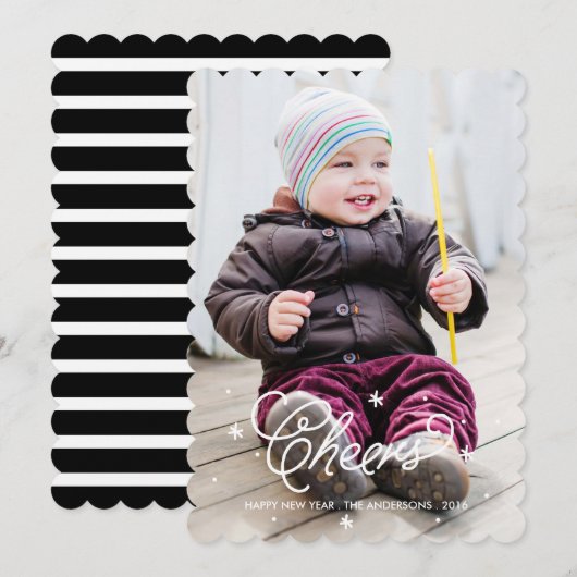 Scripts nieuwe jaarlijkse fotokaart feestdagenkaart (Voorkant / Achterkant)