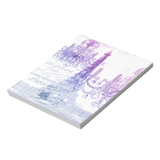 scripts paarse chandelier paris eiffel tower notitieblok (Gedraaid)