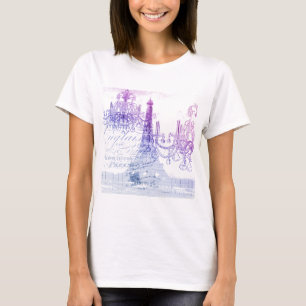 scripts paarse chandelier paris eiffel tower t-shirt