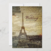  scripts Paris Eiffel Tower Wedding Kaart (Voorkant)
