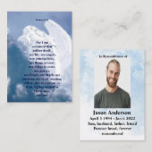 Scriptstaal in Clouds Memorial Visitekaartje (Voorkant / Achterkant)