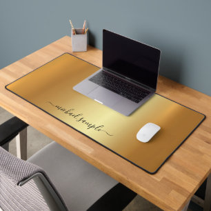 Scripttekst of naam Elegant Goud Modern Minimalist Bureaumat