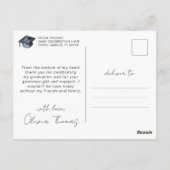 Scripttypografie Afstudeerfoto Bedankt Briefkaart (Achterkant)