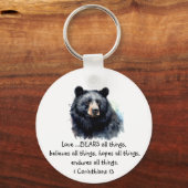 Scripture 1 Corinthians 13:4 Love is Sleutelhanger (Achterkant)