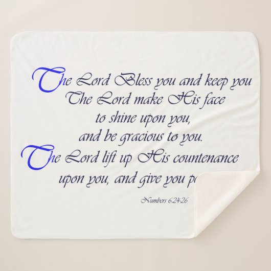 Scripture Blessing Lord Bless You Sherpa Blanket Deken (Voorkant (horizontaal))