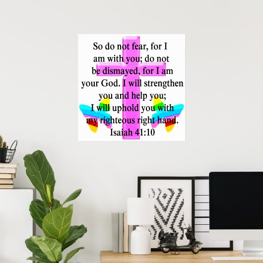 SCRIPTURE ISAIAH 41:10 ONTWERP POSTER (Thuiskantoor)