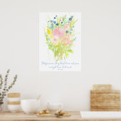 Scripture John 20:29 Bible Verse Flower Bouquet Poster (Keuken)