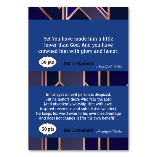 Scripture kaarten voor het spel (Achterkant)