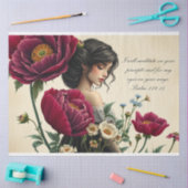 Scripture Le Femme Victoriaans Rozen Decoupage Tissuepapier (Craft)