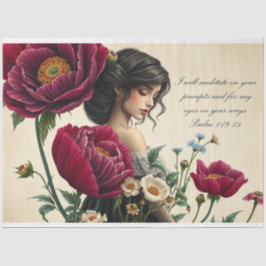 Scripture Le Femme Victoriaans Rozen Decoupage Tissuepapier