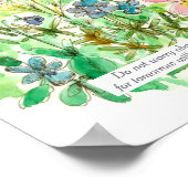 Scripture Matthew 6:34 Bijbel Verse Garden Flowers Poster (Hoek)