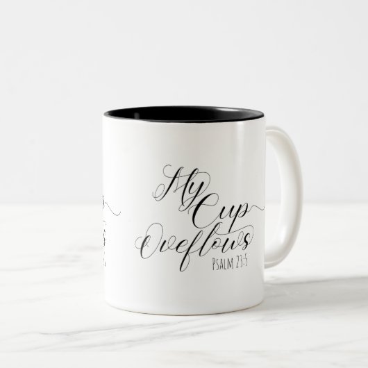 Scripture Mok Psalm 23:5 "My Cup Overflows" (Voorkant rechts)