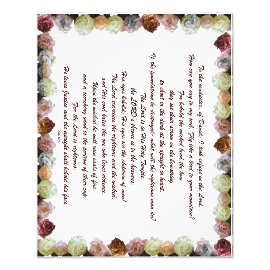 Scripture, psalm 11, Flowerful Foto Afdruk (Voorkant)
