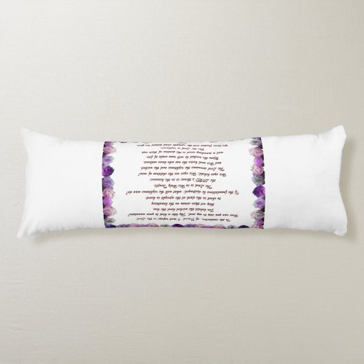 Scripture, Psalm 11, Purple Roses Lichaamskussen (Voorkant)