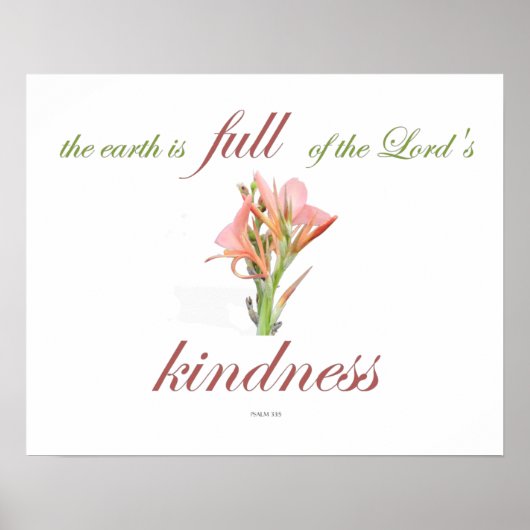 Scripture, Psalm 33, Lord's Kindness, Lily Poster (Voorkant)