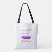 Scripture, Psalm 33, Lord's Kindness Purple Lotus Draagtas (Achterkant)
