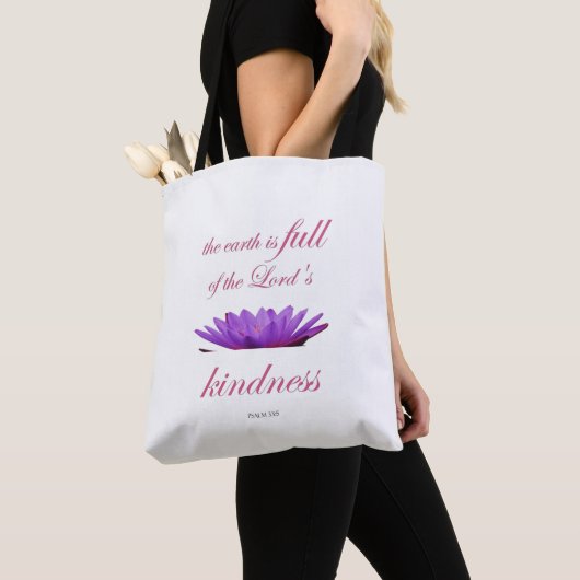 Scripture, Psalm 33, Lord's Kindness Purple Lotus Draagtas (Dichtbij)