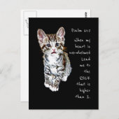 Scripture Psalm 61:2 Aanmoedigend Waterverf Cat Briefkaart (Voorkant / Achterkant)