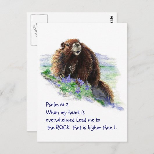 Scripture Psalm 61:2 het Aanmoedigen van Waterverf Briefkaart (Voorkant / Achterkant)