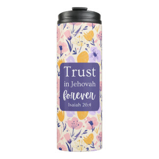 Scripture Thermal Tumbler Floral Design Thermosbeker
