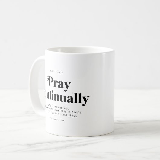 Scripture Verse 1 Thessalonians 5:16-18 Mug Koffiemok (Voorkant links)
