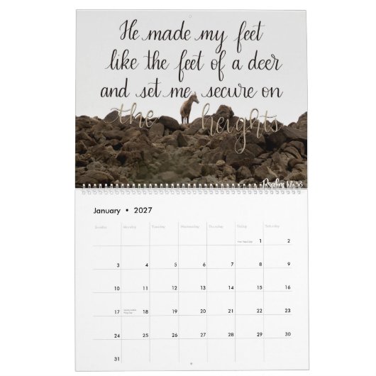 Scripture Verse 2018 Hand Lettered Calendar Kalender (Jan 2027)