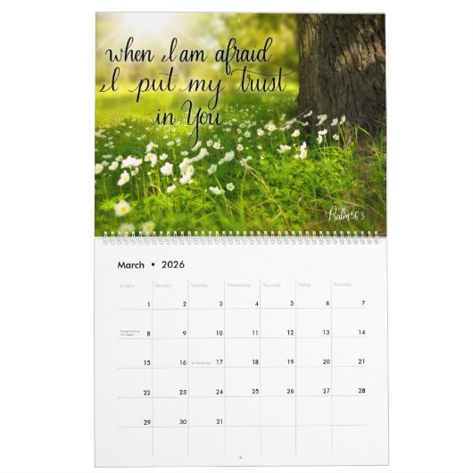 Scripture Verse 2018 Hand Lettered Calendar Kalender (Mar 2026)