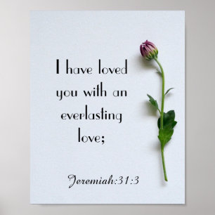 Scripture Verse Quote Jeremiah 31:3 Wall Poster